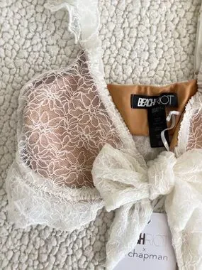 Beach Riot | Swim | Beach Riot Nude And White Lace Underwire Lacetrim ...